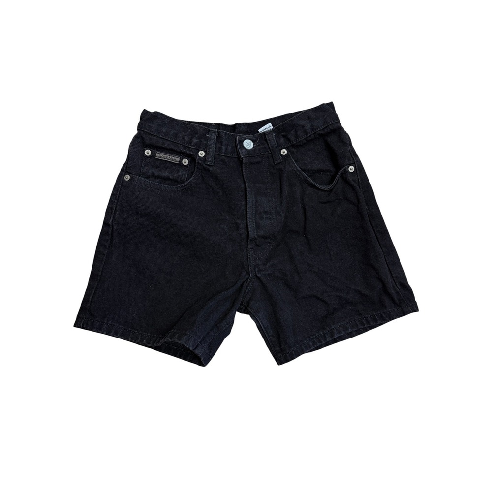 Vintage Calvin Klein Jeans Black Denim Shorts Button Fly Made in USA Size 3